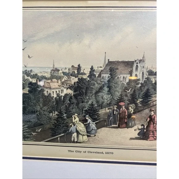 1870 Antique COLOR Print  / CITY OF CLEVELAND, OHIO - Picture 6 of 9